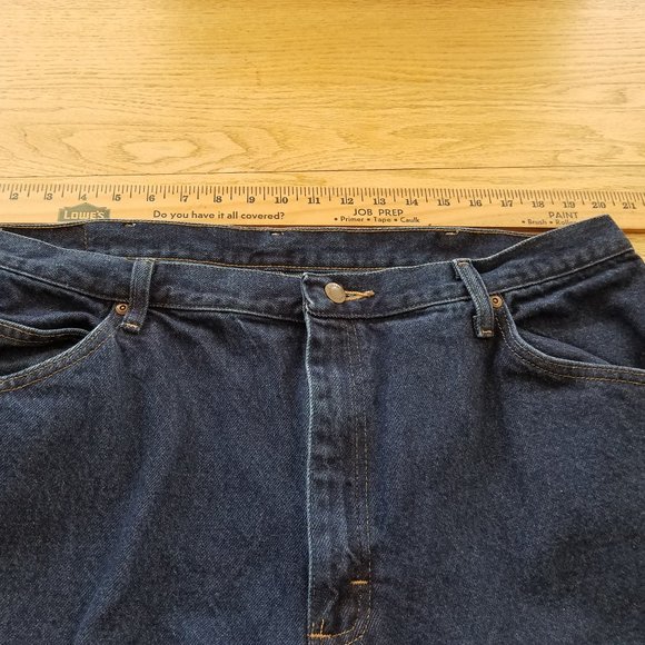 Wrangler Blue Jeans 40x32 Regular Straight Dark Wash 96501MR Cotton Denim - Picture 4 of 8